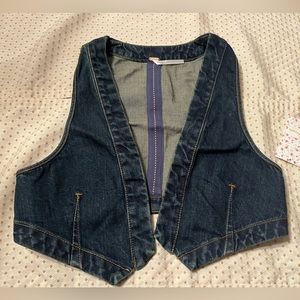 NWT Free People Vest Denim Micro Navy Extra Small